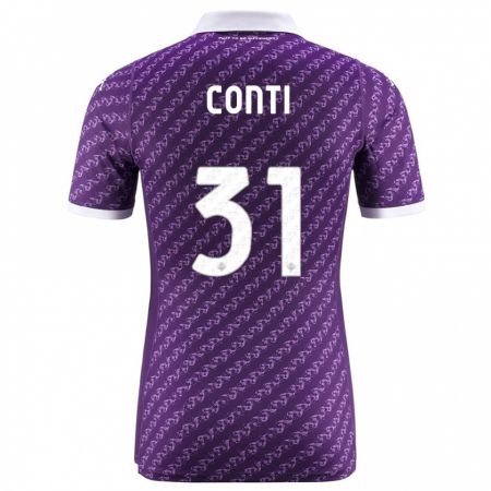 Kandiny Niño Camiseta Gabriele Conti #31 Violeta 1ª Equipación 2023/24 La Camisa Chile