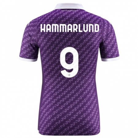 Kandiny Niño Camiseta Pauline Hammarlund #9 Violeta 1ª Equipación 2023/24 La Camisa Chile