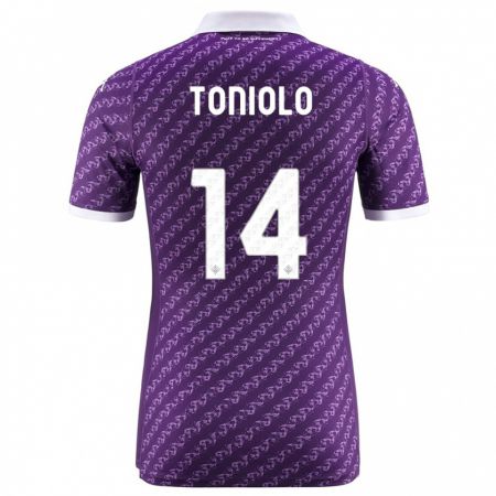 Kandiny Niño Camiseta Martina Toniolo #14 Violeta 1ª Equipación 2023/24 La Camisa Chile