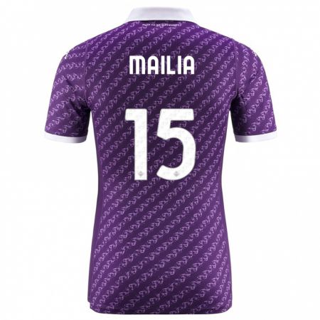 Kandiny Niño Camiseta Siria Mailia #15 Violeta 1ª Equipación 2023/24 La Camisa Chile