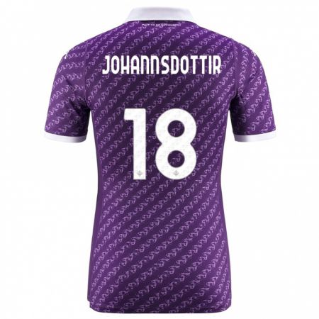 Kandiny Niño Camiseta Alexandra Jóhannsdóttir #18 Violeta 1ª Equipación 2023/24 La Camisa Chile