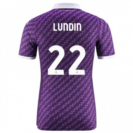 Kandiny Niño Camiseta Karin Lundin #22 Violeta 1ª Equipación 2023/24 La Camisa Chile