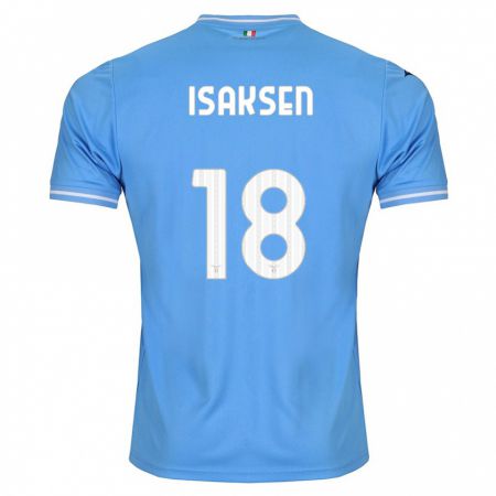 Kandiny Niño Camiseta Gustav Isaksen #18 Azul 1ª Equipación 2023/24 La Camisa Chile