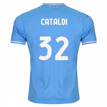 Kandiny Niño Camiseta Danilo Cataldi #32 Azul 1ª Equipación 2023/24 La Camisa Chile