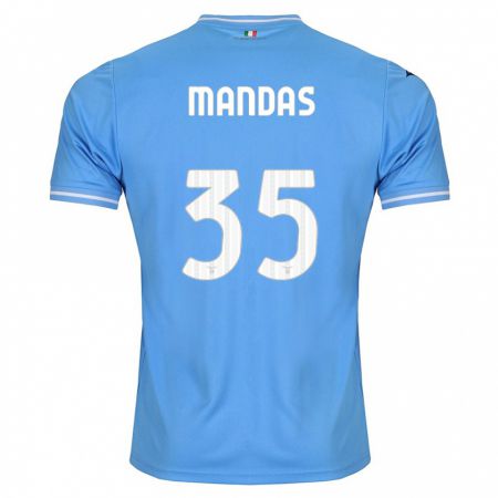 Kandiny Niño Camiseta Christos Mandas #35 Azul 1ª Equipación 2023/24 La Camisa Chile