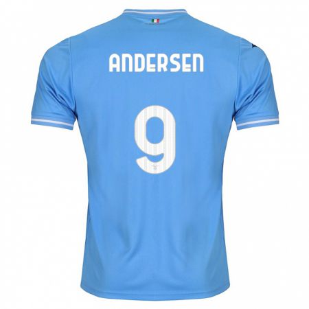 Kandiny Niño Camiseta Signe Holt Andersen #9 Azul 1ª Equipación 2023/24 La Camisa Chile