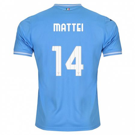 Kandiny Niño Camiseta Sarah Mattei #14 Azul 1ª Equipación 2023/24 La Camisa Chile