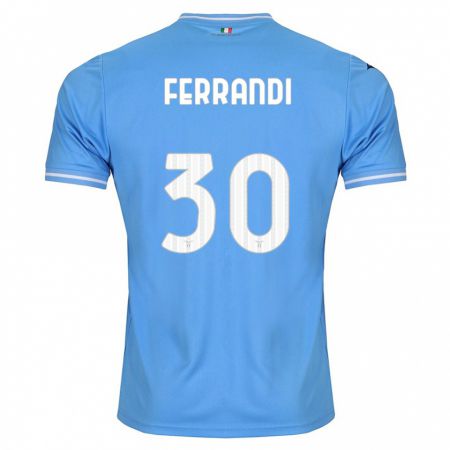 Kandiny Niño Camiseta Giulia Ferrandi #30 Azul 1ª Equipación 2023/24 La Camisa Chile