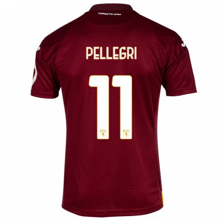 Kandiny Niño Camiseta Pietro Pellegri #11 Rojo Oscuro 1ª Equipación 2023/24 La Camisa Chile