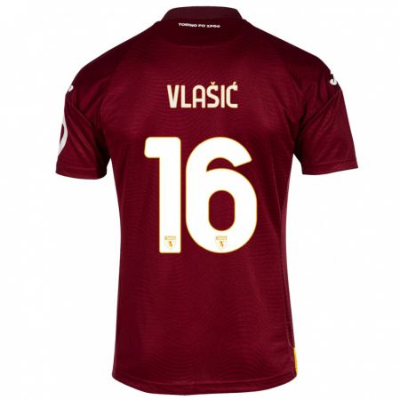 Kandiny Niño Camiseta Nikola Vlašić #16 Rojo Oscuro 1ª Equipación 2023/24 La Camisa Chile
