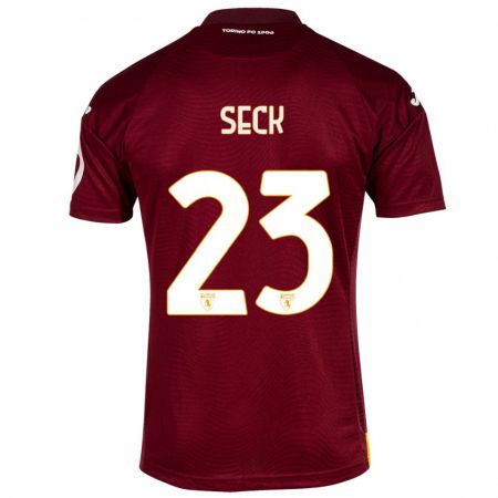 Kandiny Niño Camiseta Demba Seck #23 Rojo Oscuro 1ª Equipación 2023/24 La Camisa Chile