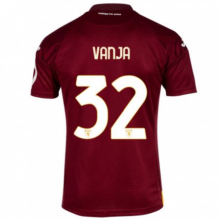 Kandiny Niño Camiseta Vanja Milinković-Savić #32 Rojo Oscuro 1ª Equipación 2023/24 La Camisa Chile