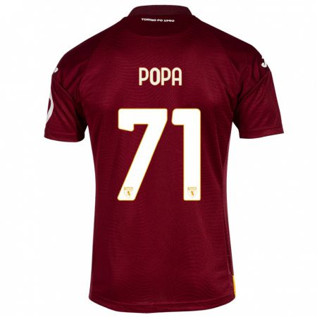 Kandiny Niño Camiseta Mihai Popa #71 Rojo Oscuro 1ª Equipación 2023/24 La Camisa Chile