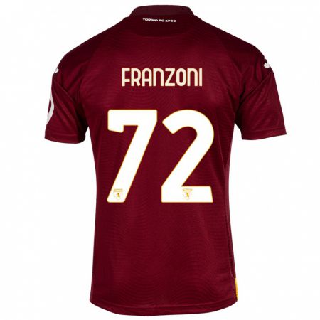 Kandiny Niño Camiseta Nicolò Franzoni #72 Rojo Oscuro 1ª Equipación 2023/24 La Camisa Chile