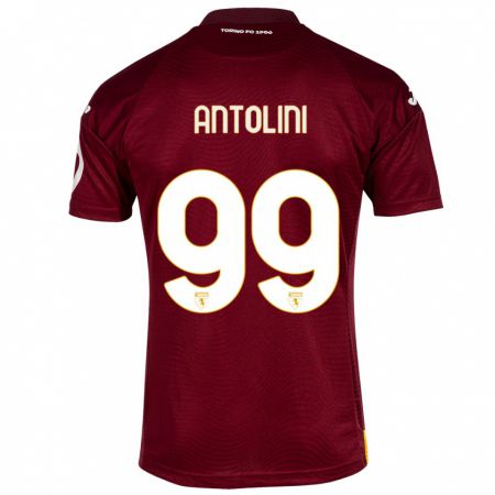 Kandiny Niño Camiseta Jacopo Antolini #99 Rojo Oscuro 1ª Equipación 2023/24 La Camisa Chile