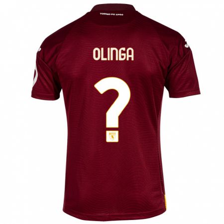 Kandiny Niño Camiseta Kenny Olinga #0 Rojo Oscuro 1ª Equipación 2023/24 La Camisa Chile