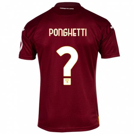 Kandiny Niño Camiseta Matteo Ponghetti #0 Rojo Oscuro 1ª Equipación 2023/24 La Camisa Chile