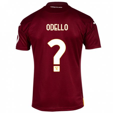 Kandiny Niño Camiseta Ryan Odello #0 Rojo Oscuro 1ª Equipación 2023/24 La Camisa Chile