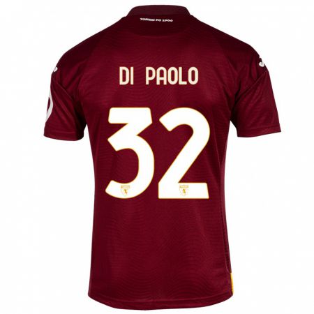 Kandiny Niño Camiseta Sebastiano Di Paolo #32 Rojo Oscuro 1ª Equipación 2023/24 La Camisa Chile