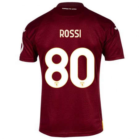 Kandiny Niño Camiseta Simone Rossi #80 Rojo Oscuro 1ª Equipación 2023/24 La Camisa Chile