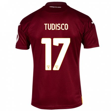Kandiny Niño Camiseta Giorgia Tudisco #17 Rojo Oscuro 1ª Equipación 2023/24 La Camisa Chile