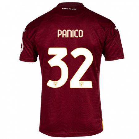 Kandiny Niño Camiseta Patrizia Panico #32 Rojo Oscuro 1ª Equipación 2023/24 La Camisa Chile