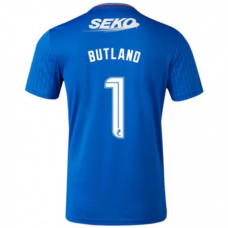 Kandiny Niño Camiseta Jack Butland #1 Azul 1ª Equipación 2023/24 La Camisa Chile