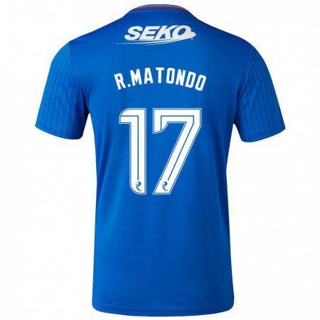 Kandiny Niño Camiseta Rabbi Matondo #17 Azul 1ª Equipación 2023/24 La Camisa Chile