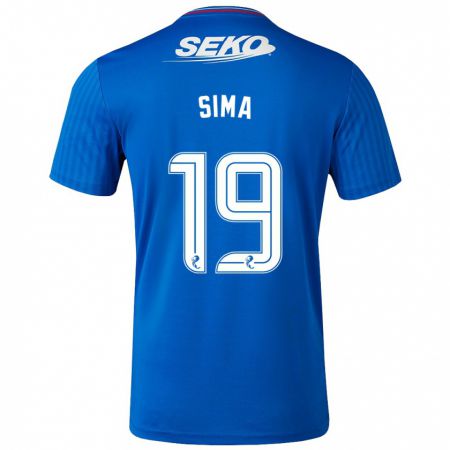 Kandiny Niño Camiseta Abdallah Sima #19 Azul 1ª Equipación 2023/24 La Camisa Chile