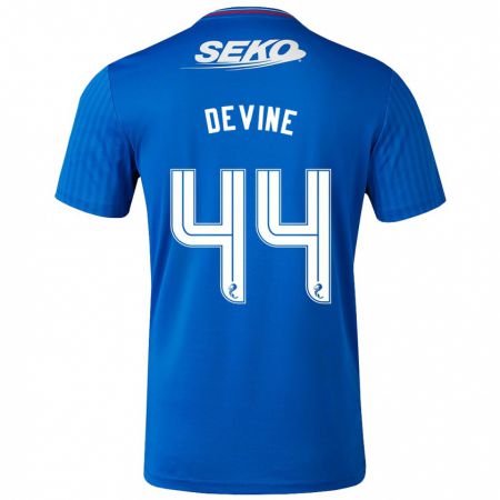 Kandiny Niño Camiseta Adam Devine #44 Azul 1ª Equipación 2023/24 La Camisa Chile