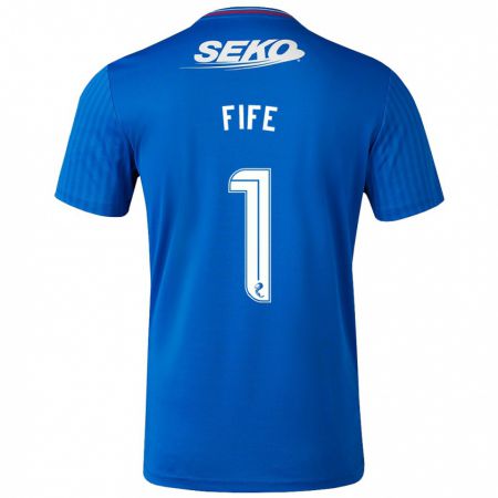 Kandiny Niño Camiseta Jenna Fife #1 Azul 1ª Equipación 2023/24 La Camisa Chile