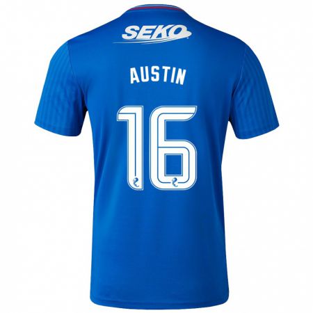Kandiny Niño Camiseta Eilidh Austin #16 Azul 1ª Equipación 2023/24 La Camisa Chile
