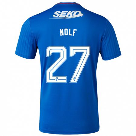 Kandiny Niño Camiseta Madeline Nolf #27 Azul 1ª Equipación 2023/24 La Camisa Chile