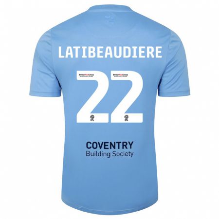 Kandiny Niño Camiseta Joel Latibeaudiere #22 Cielo Azul 1ª Equipación 2023/24 La Camisa Chile