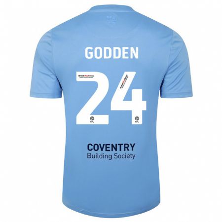 Kandiny Niño Camiseta Matt Godden #24 Cielo Azul 1ª Equipación 2023/24 La Camisa Chile