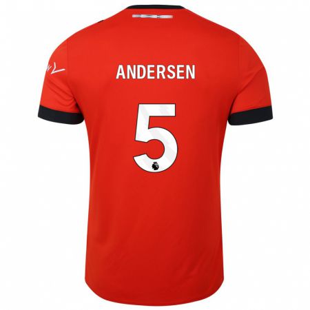 Kandiny Niño Camiseta Mads Andersen #5 Rojo 1ª Equipación 2023/24 La Camisa Chile
