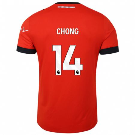 Kandiny Niño Camiseta Tahith Chong #14 Rojo 1ª Equipación 2023/24 La Camisa Chile
