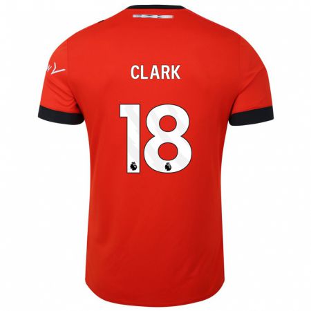 Kandiny Niño Camiseta Jordan Clark #18 Rojo 1ª Equipación 2023/24 La Camisa Chile