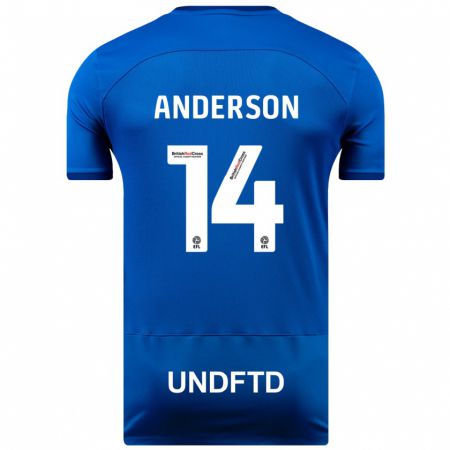 Kandiny Niño Camiseta Keshi Anderson #14 Azul 1ª Equipación 2023/24 La Camisa Chile
