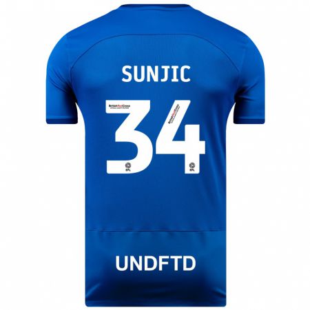 Kandiny Niño Camiseta Ivan Sunjic #34 Azul 1ª Equipación 2023/24 La Camisa Chile