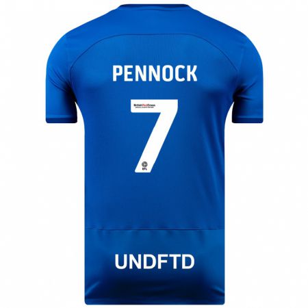 Kandiny Niño Camiseta Jade Pennock #7 Azul 1ª Equipación 2023/24 La Camisa Chile