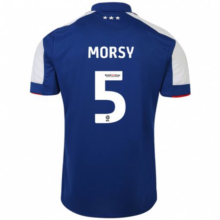 Kandiny Niño Camiseta Samy Morsy #5 Azul 1ª Equipación 2023/24 La Camisa Chile