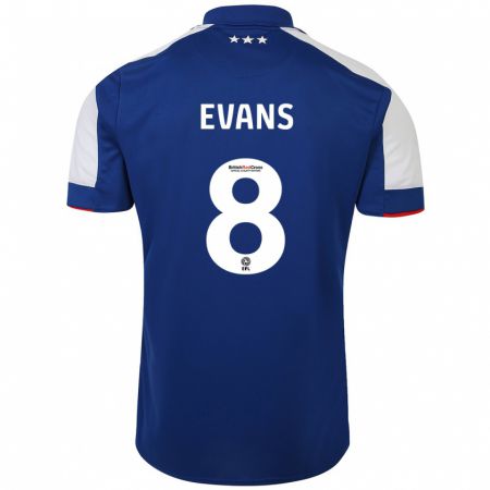 Kandiny Niño Camiseta Lee Evans #8 Azul 1ª Equipación 2023/24 La Camisa Chile