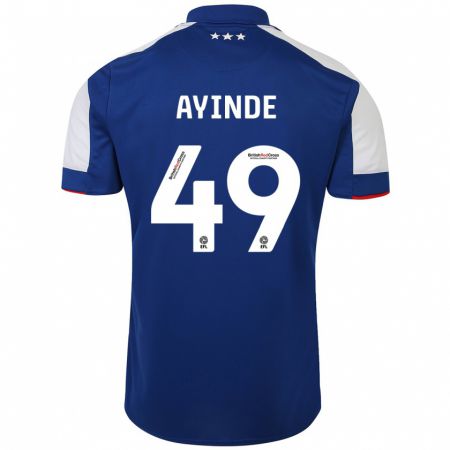 Kandiny Niño Camiseta Leon Ayinde #49 Azul 1ª Equipación 2023/24 La Camisa Chile