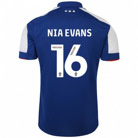 Kandiny Niño Camiseta Nia Evans #16 Azul 1ª Equipación 2023/24 La Camisa Chile