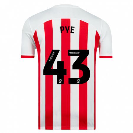 Kandiny Niño Camiseta Connor Pye #43 Blanco 1ª Equipación 2023/24 La Camisa Chile