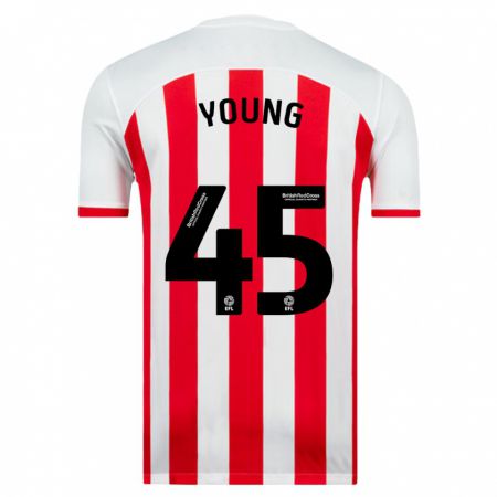 Kandiny Niño Camiseta Matthew Young #45 Blanco 1ª Equipación 2023/24 La Camisa Chile
