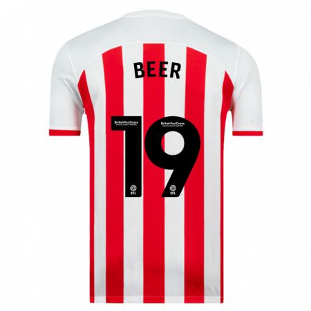 Kandiny Niño Camiseta Megan Beer #19 Blanco 1ª Equipación 2023/24 La Camisa Chile