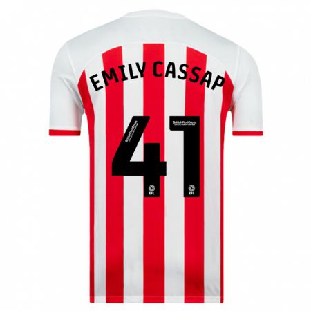 Kandiny Niño Camiseta Emily Cassap #41 Blanco 1ª Equipación 2023/24 La Camisa Chile