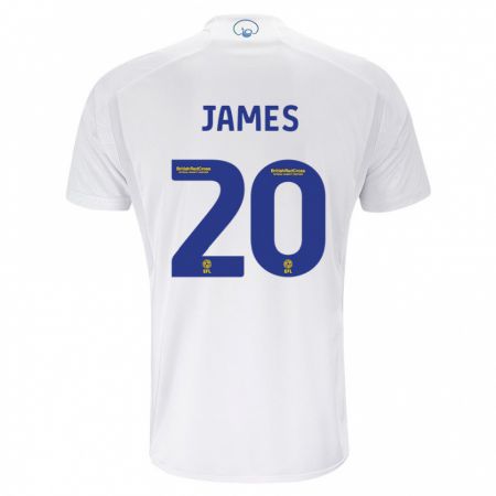 Kandiny Niño Camiseta Daniel James #20 Blanco 1ª Equipación 2023/24 La Camisa Chile
